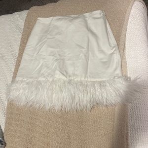 Showpo faux feather skirt